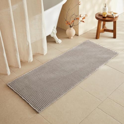 Super Absorbent Boho Bathroom Rugs Non Slip Washable - 24"x60" Light
