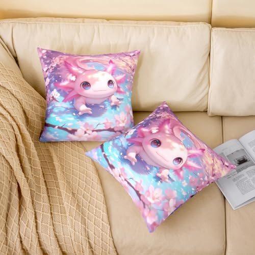 Axolotl Pillowcase Animals Pillow Covers 22 x 22-Inch Set of 2 Women