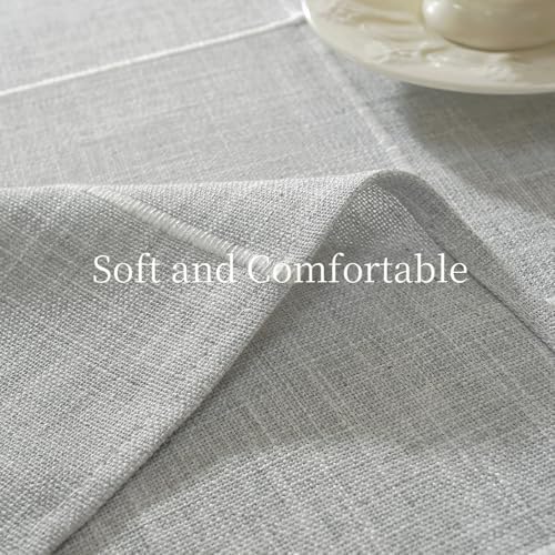 Zobesta Linen Table Cloth Rectangle Tables 60x120 in Plaid Gray