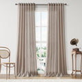 BOODII Linen Curtains 84 Inch Long for Living Room Oatmeal 2 Panels