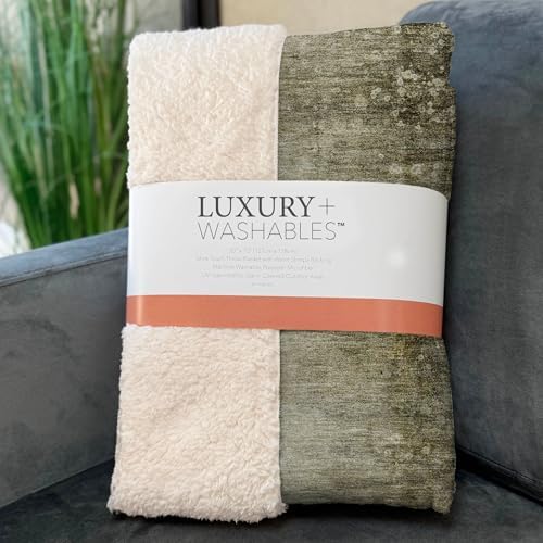Addison Rugs ASB608 Taupe 50" x 70" Oversized Sherpa Throw Blanket