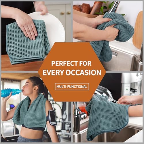 Microfiber Waffle Hand Towels, 2 Pieces, Soft, Absorbent, Fast Drying