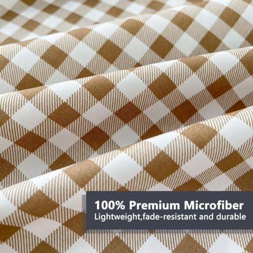 NSNLGSGC Tan Gingham Full Sheet Set
