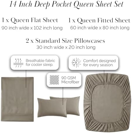 Southshore Fine Living 3 Piece Premium Bedding Set Taupe Sheets Queen