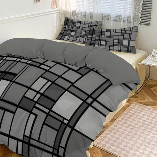 Queen Size Duvet Cover Sets Modern Abstract Bedding Set - Rectangular