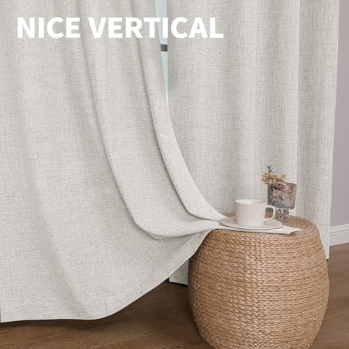 CUCRAF 100% Blackout Window Curtains 84 inches Long 2 Panels Set, Faux