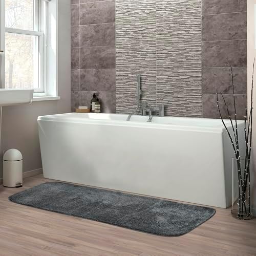 Garland Rug Traditional Bath Rug, 22-Inch by 60-Inch, Dark Gray