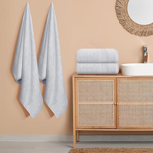 Belizzi Home 4 Pack Bath Towel Set 27x54, 100% Ring Spun Cotton, Ultra