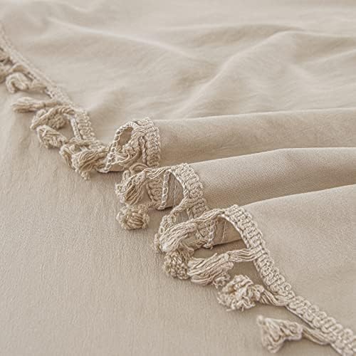 Queen Taupe Sheet Set 4 Piece Deep Pocket Bed Sheets Chic Tufted