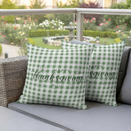 Happy Thanksgiving Waterproof Outdoor Pillow Covers 18''x18'' Set of