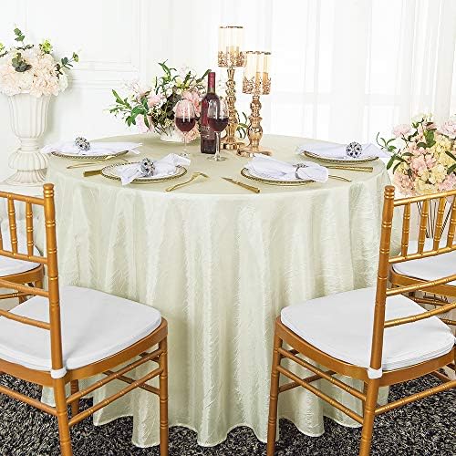 90 inch Round Crinkle Crushed Taffeta Tablecloths, Round Table Cover