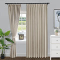 Fcosie Smoky Grey Blackout Curtains 84 Inches Long Pinch Pleated Linen