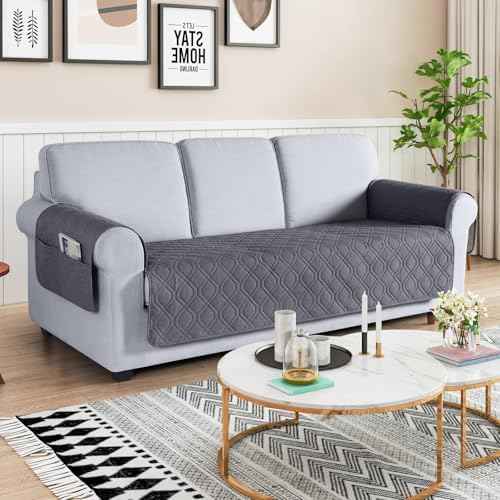 VANSOFY Waterproof Couch Cover, Dark Gray, 67.3"
