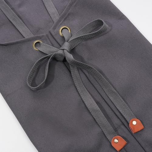 Chef Aprons for Men Canvas Apron with Large Pockets and Adjustable