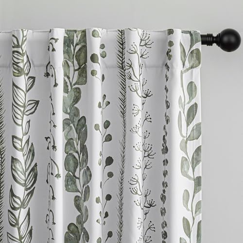 MEETSKY Sage Green Blackout Curtains 72 Inches Long 2 Panels Boho