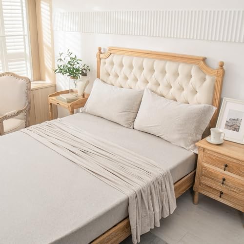 PURE ERA Jersey Knit Sheet Set Heather Beige King