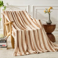 FY FIBER HOUSE Striped Flannel King Blanket - Soft Cozy Striped