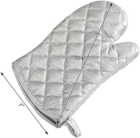 New Star Foodservice Oven Mitts with Extra Defense, up to 400F, Silver