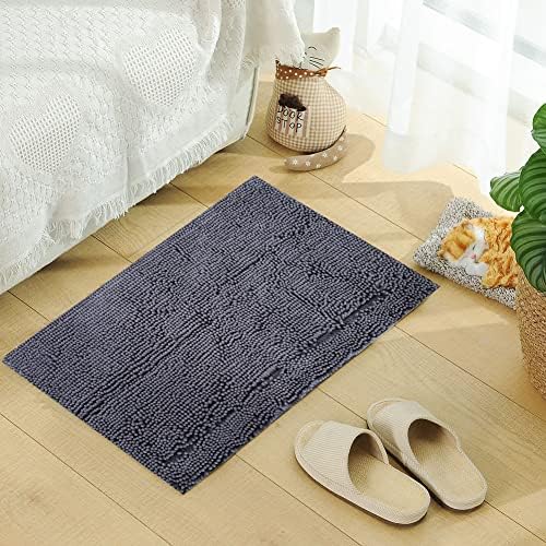 2 Piece Chenille Bath Mat Set - Anti Slip, Water Absorbent, Machine