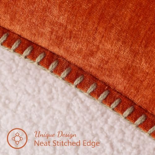 Pallene Chenille Soft Rust Throw Pillow Cover 18x18 Set of 2