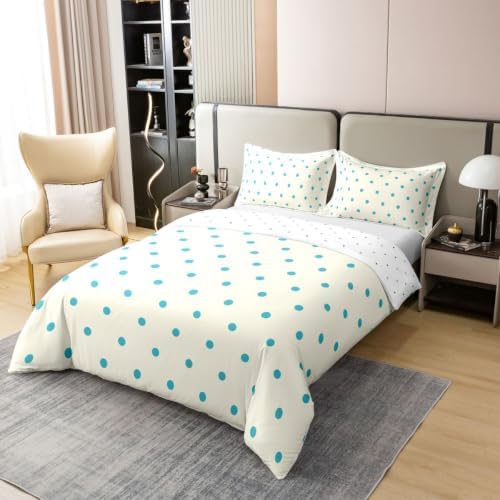 Castle Fairy Polka Dot Duvet Cover Set Full Size 100% Cotton,Geometric