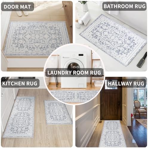 Vintage Runner Rug Non Slip for Hallway Bathroom Kitchen 2x6 ft, Ultra