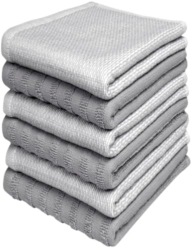 Bumble Premium Dish Cloths 13"x13" (6 Pack) | 100% Natural Ring Spun
