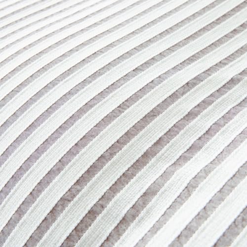 King Grey Duvet Cover Striped Washed Microfiber Jacquard 3 Pieces