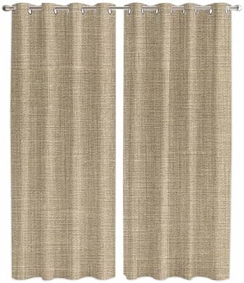 Brown Farmhouse Window Curtains 96 Inch Length, Vintage Country