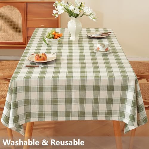 TruDelve Square Tablecloth 70 x 70 Green Checkered Outdoor Picnic