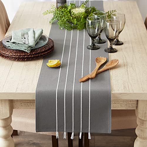 DII Tassel Stripe Tabletop Collection Decorative, Machine Washable