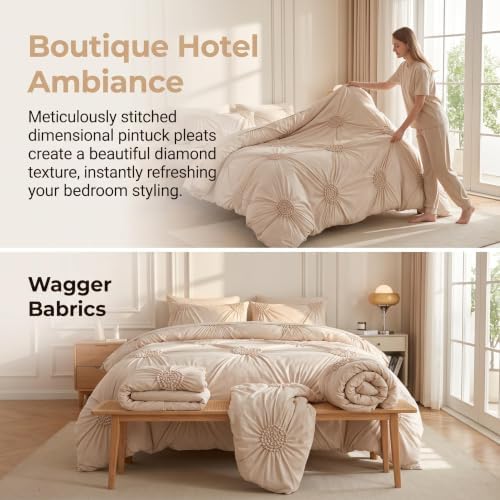 2026 Upgraded Elegant Pinch Pleat Duvet Cover Set, Soft Touch Pinch