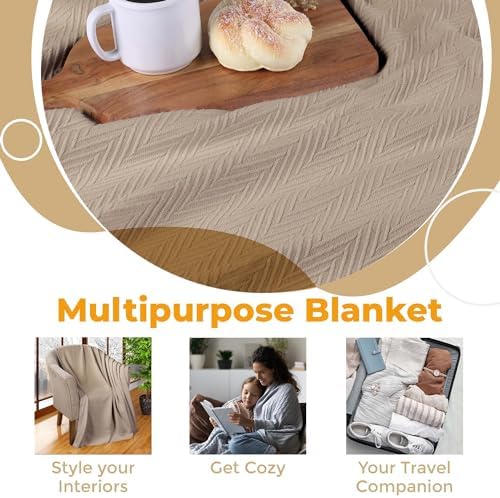 Superior Metro All-Season Cotton Blanket, Woven Blanket for Couch