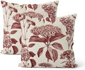 Burgundy Red Pillow Covers 18x18 Inch 2 Pcs Boho Vintage Floral Decor
