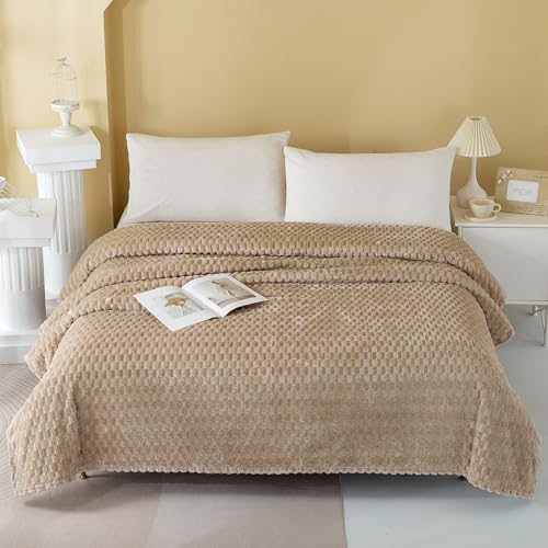Super Soft Fuzzy Plush Blanke, Warm Fluffy Fleece Blanket for Bed