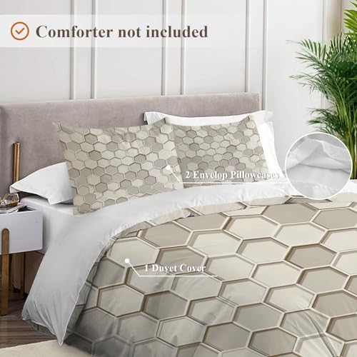 Shrahala Honeycomb Cells Geometric Pattern 100% Cotton Duvet Cover Set