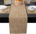 Khaki Solid Color Table Mats Set of 6 with Table Runner 90 Inches