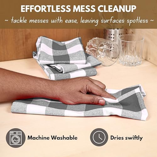 Native Fab 4-Pack Kitchen Towel with Hanging Loop 16x26 inches, Cotton