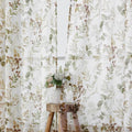 OWENIE Crushed Sheer Curtains 63 Inch Length 2 Panels Set, Sheer