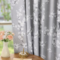 FMFUNCTEX Grey Blackout Floral Curtains for Bedroom, 63 Inches, 2