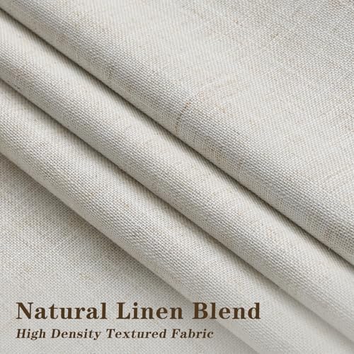 IVAPUPU Natural Pinch Pleated 100% Blackout Curtains 120 Inch Long