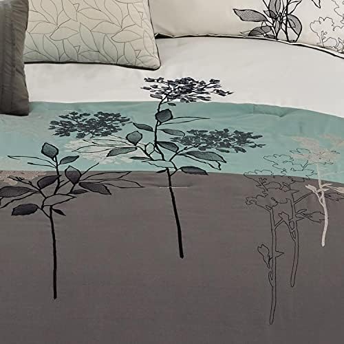 Riverbrook Home Emilie Comforter Set, King, Blue/Gray/Ivory, 8 Piece