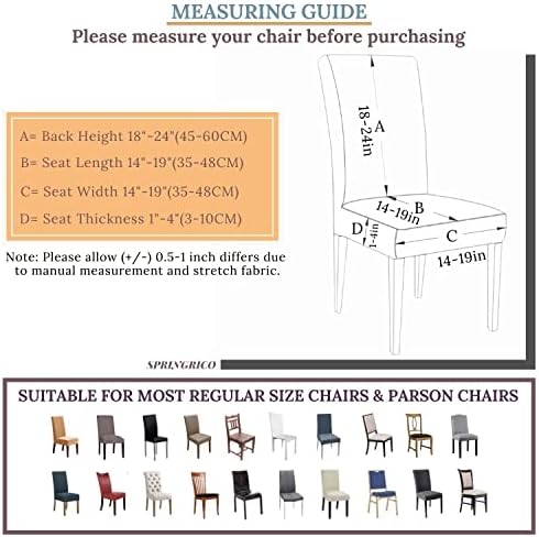 SPRINGRICO Chair Covers for Dining Room Set of 4, Stretch Dining Chair