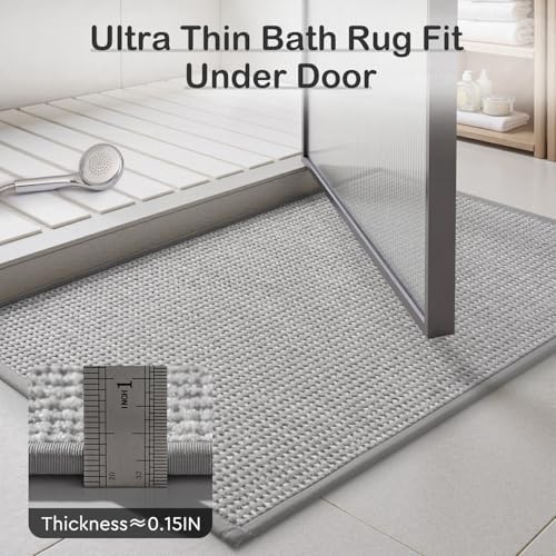 MontVoo Bathroom Runner Rugs,Chenille Absorbent Bath Mat Runner Quick