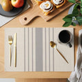 Watercolor Grey Striped Line Placemats Set of 4 Washable Table Mats