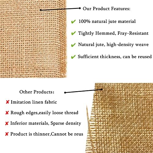 (TM) 12 X 108'' Natural Hessian Table Runners Rustic Burlap Wedding
