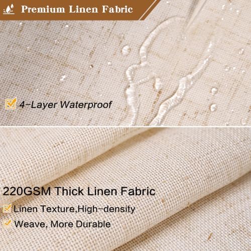 Beige Linen Style Shower Curtain Heavy Duty Liner 72x84
