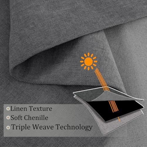 Fcosie Pinch Pleat Full Blackout Curtains & Drapes 84 Inch Length, 2