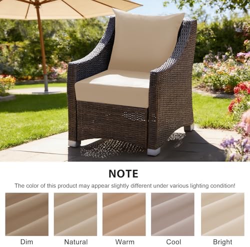 Outdoor Deep Seat Cushion Set, 24x24 Inch, Beige, Set of 4