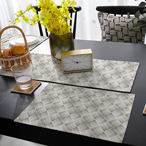 Abstract Stripes Table Mats Set of 4 With Table Runner 90 Inches